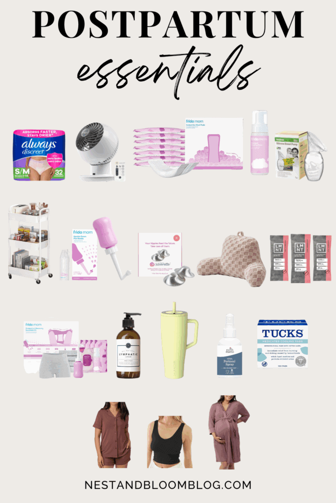 list of postpartum essentials for moms