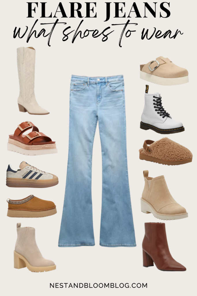 what shoes to wear with flare jeans