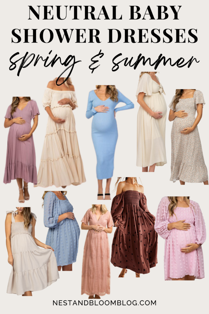 neutral baby shower dresses for spring and summer