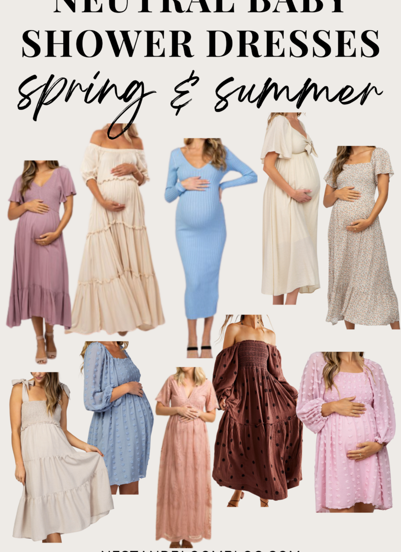 neutral baby shower dresses for spring and summer