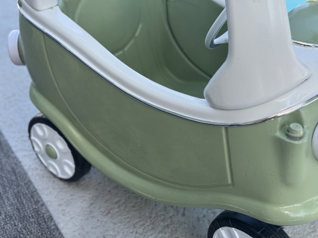 green cozy coupe surfer inspired makeover