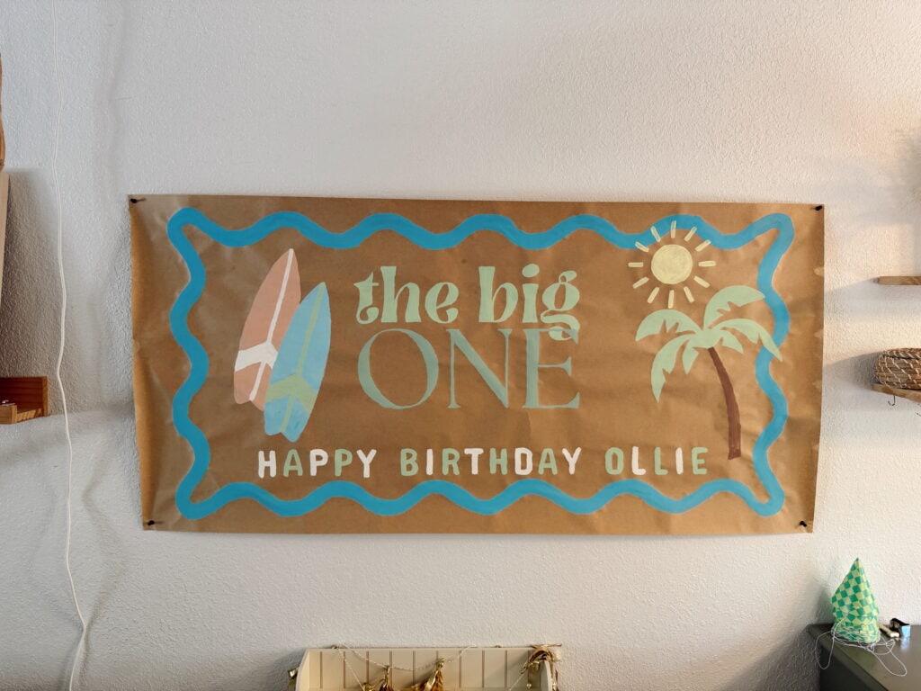 the big one hand painted birthday banner
