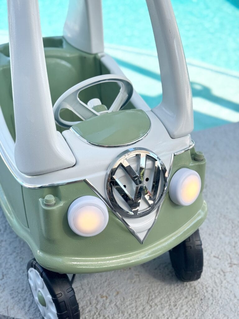 custom volkswagon emblem for little tikes cozy coupe makeover