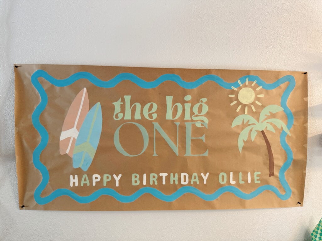 the big one hand painted birthday banner