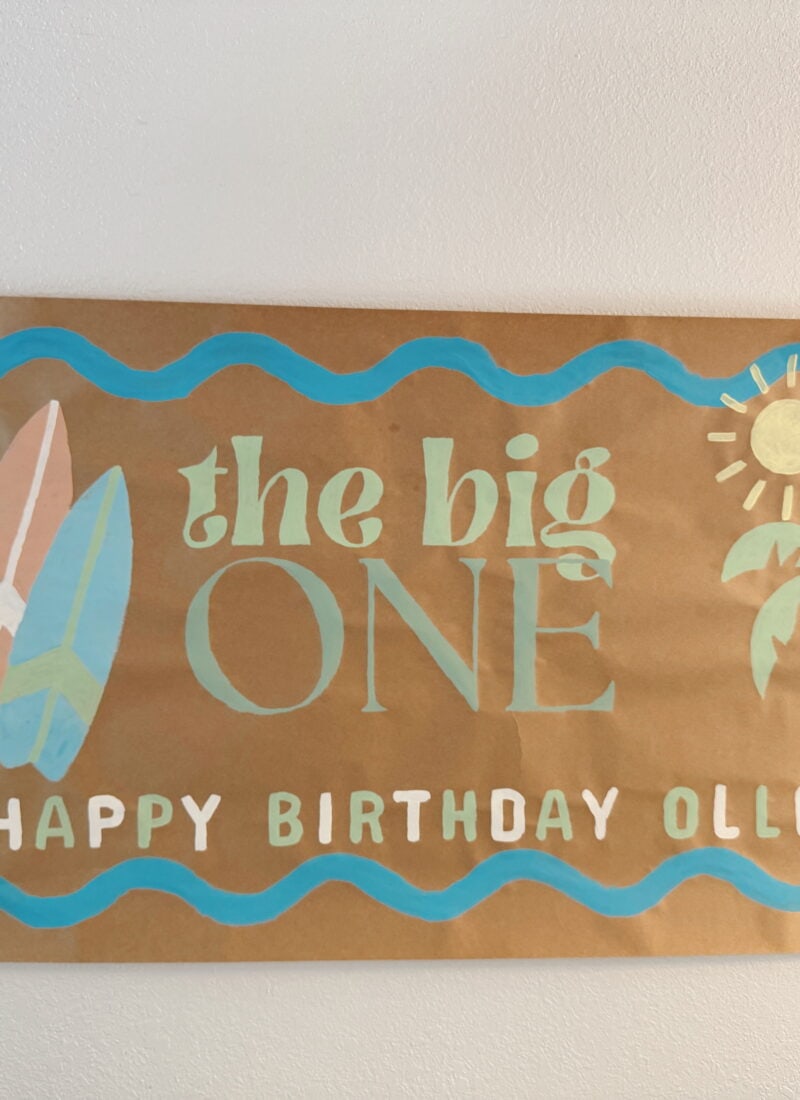 the big one hand painted birthday banner