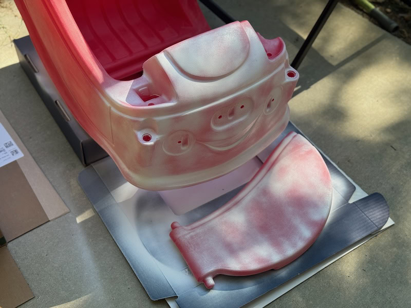 spray cozy coupe with paint primer