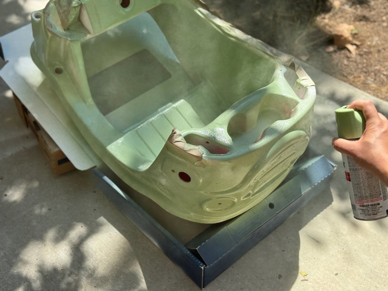 painting the cozy coupe volkswagon