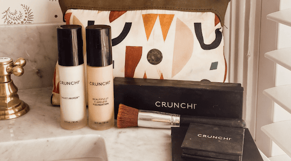 crunchi non toxic makeup on counter