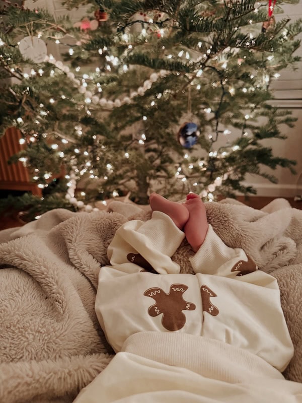 gingerbread baby outfit with christmas